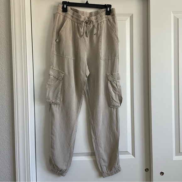 On The Road Pants - On the Road Tan linen Jogger / Cargo pants size M